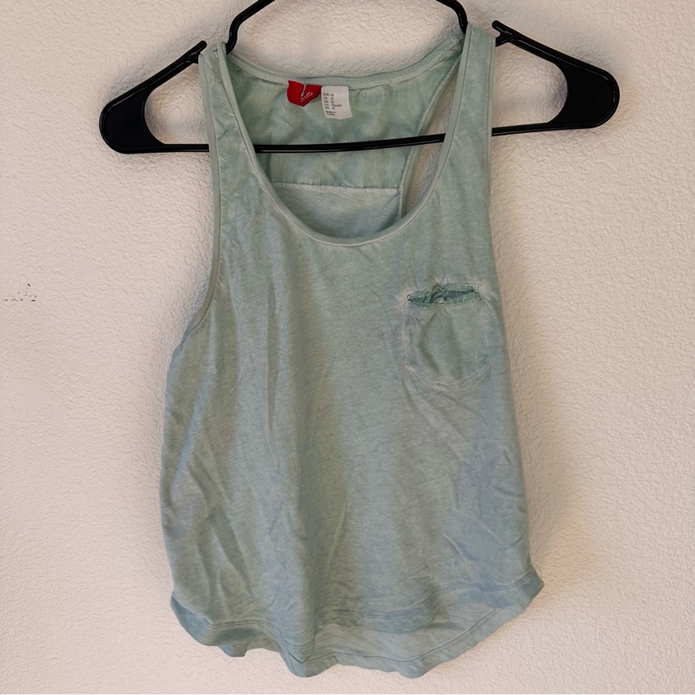 H&M Divided Women's Light Green Tank Top Size 10